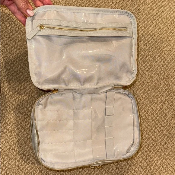 Trish McEvoy light taupe Double-Zip Cosmetic Bag - Picture 7 of 10
